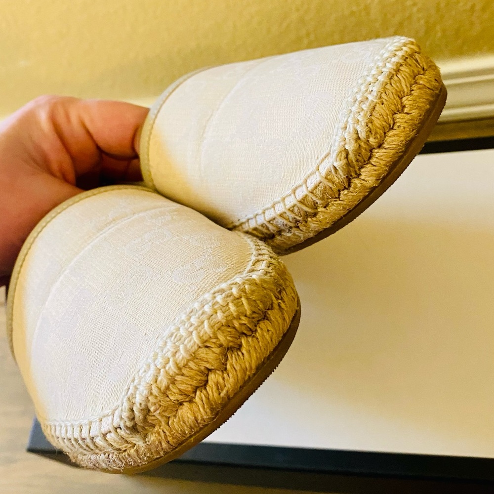 EUC Gucci Cream GG Canvas & Leather Trim Espadrilles - Picture 7 of 16